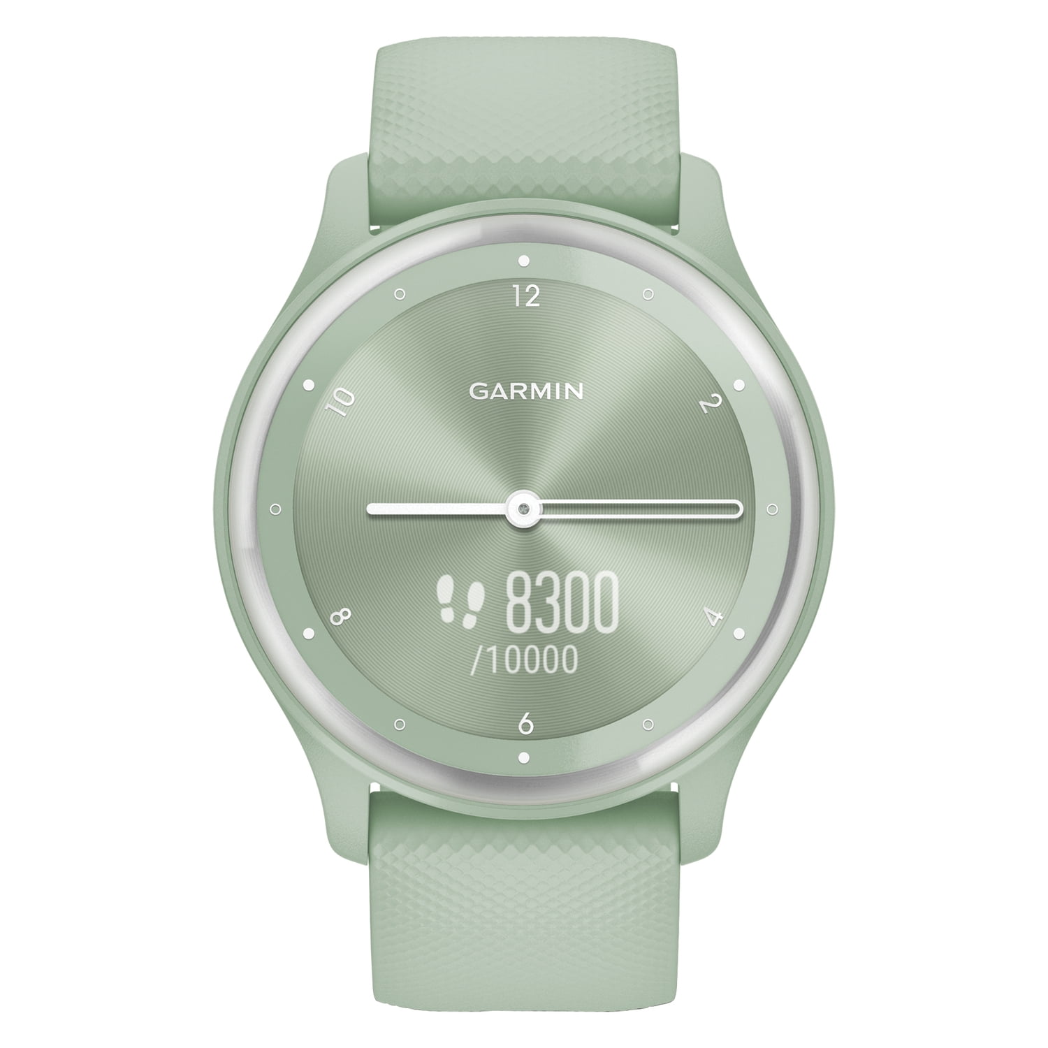 Garmin vivomove Style Silver Fitness Watch with Moss Silicone Band  010-02240-01