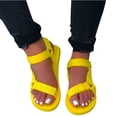 thumbnail image 4 of Zapatos de mujer para mujer Sandalias planas de color sólido Sandbeach Sandalias de playa informales Wmkox8yii  nm3162, 4 of 5