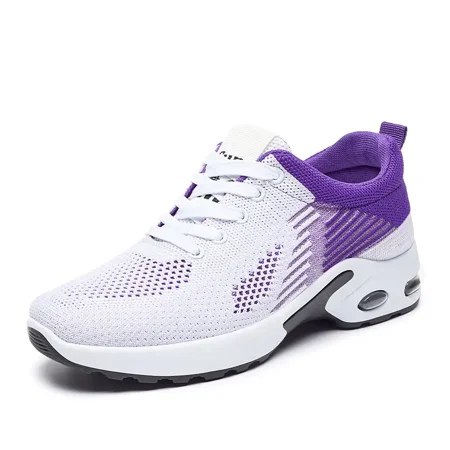 

Women‘s Knitted Air Cushion Sole Low Top Sneakers Breathable Mesh Lace Up Running Shoes Women‘s Footwear