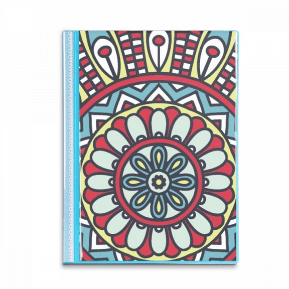 Printing Repeat Cloth Red Blue Colorful Art Book Sheet Protectors Portfolio Binder Folder