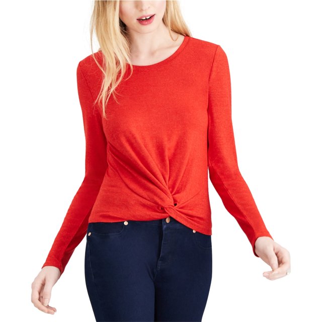 maison Jules T-Shirt Basique Torsadé pour Femmes, m, Rouge Vif