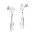 thumbnail image 2 of Sleek and Slender Teardrops White MOP Sterling Silver Post Drop Earrings, 2 of 5