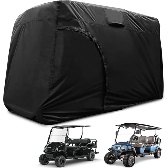 Golf Cart Cover 2/4/6 Passenger, 156"/144"/138"/125"/114"/95" Waterproof Golf Club Car Rain Covers 2/4 Passenger, Outdoor EZGO Yamaha Protective Golf Cart Covers, Golf Cart Enclosure Accessories
