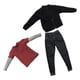 thumbnail image 5 of Figura masculina a escala 1/6, ropa, chaqueta y pantalones, ropa para muñecas, uniforme de moda. negro, 5 of 9