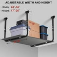 thumbnail image 4 of Adjustable Garage Ceiling Storage Racks, Garage Overhead Storage Bracket,Ceiling Mounted Heavy-duty Garage Storage Shelves,33 in. x 34 in,200lbs Weight Capacity, Black, 4 of 8