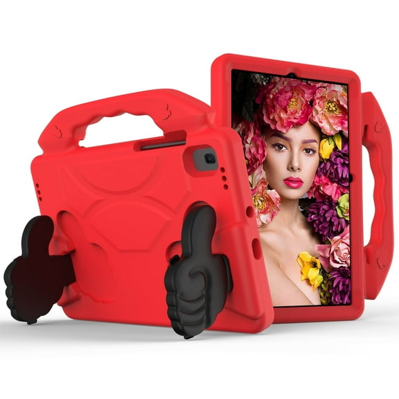 Kids Friendly Tablet Case for Samsung Galaxy Tab S6 Lite 10.4" (Model SM-P610 or SM-P615) - Portable Handle Case EVA Foam Protector Shockproof Hard Rugged Cover with Stand (Red)