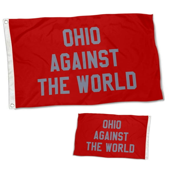 Dutern Double Sided Ohio Against The World Flag Banner 3x5Feet Garden house Flag banner Wall Decor Red Flag Banner 3 Ply with Brass Grommets 3x5 Feet