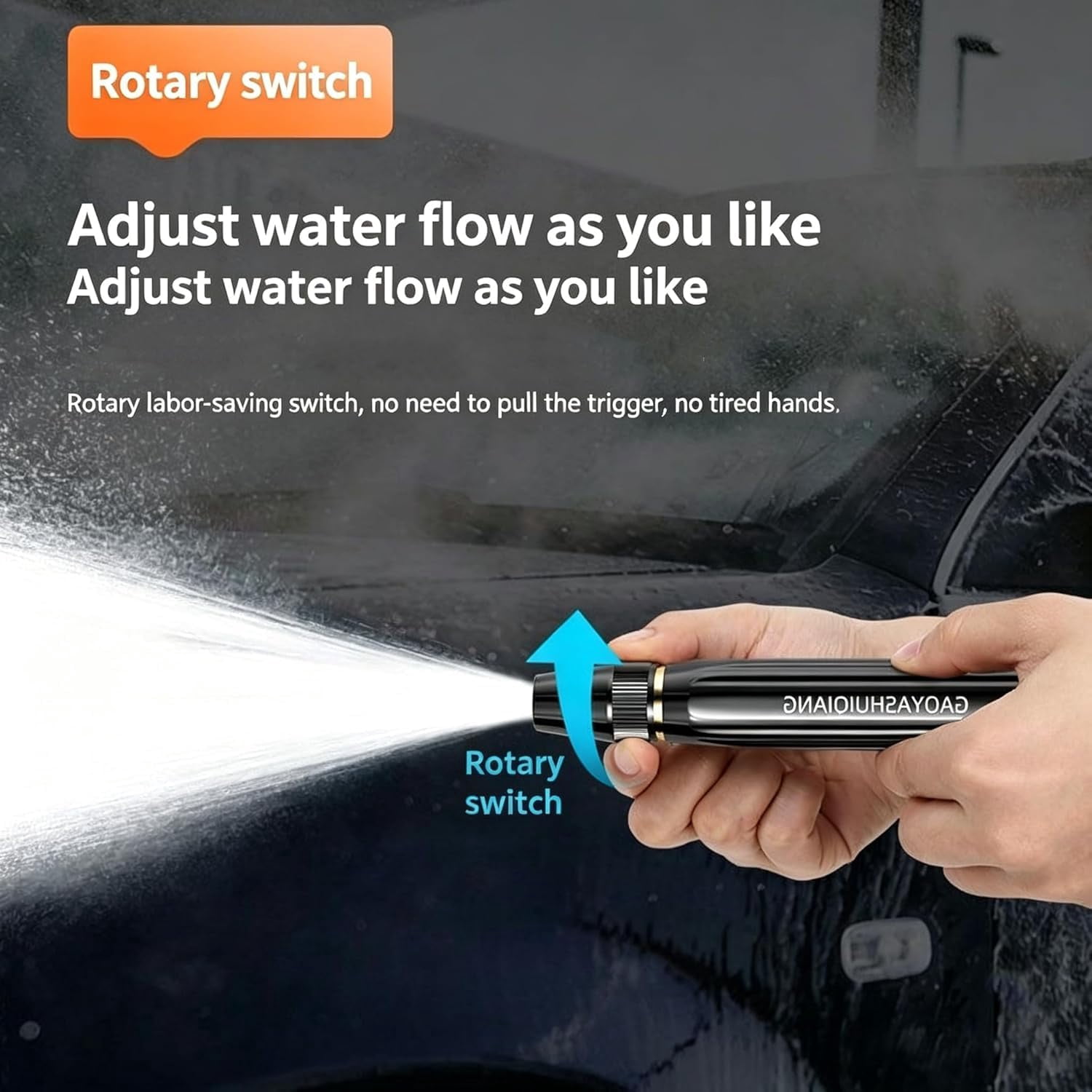 Home High Pressure Car Wash Water Gun, High-Pressure Home Car Wash Water Gun & Hose Set with Booster Nozzle and Hose,A Must-Have for Watering Plants and Lawn Car