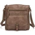 thumbnail image 1 of KouLi Buir Crossbody Purses for Women PU Leather Shoulder Handbags Multi Pockets Straw Weaving Design, 1 of 1