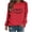 Red, variant on Raeneomay Long Sleeve Shirts for Women Casual Winter Halloween Hoodless Round-Neck Loose Printed SweatShirts