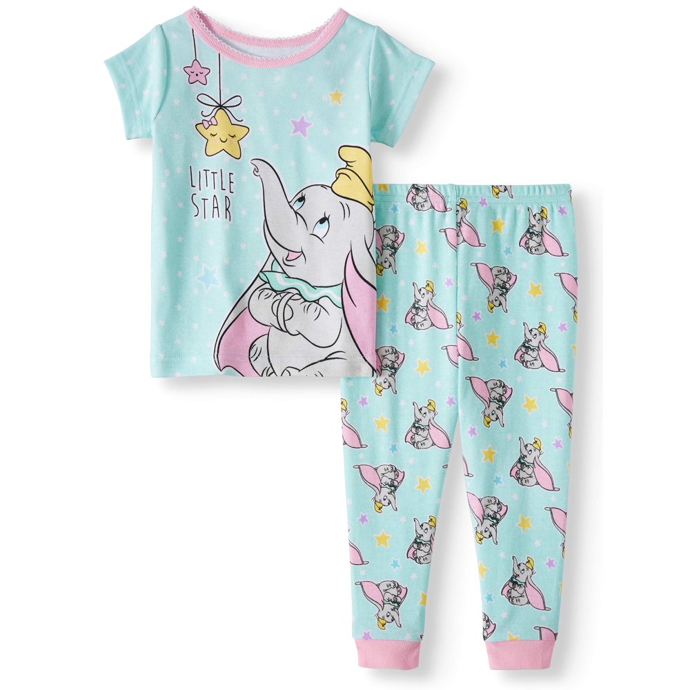 Dumbo Dumbo Cotton tight fit pajamas, 2pc set (baby girls) Walmart