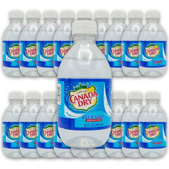 Canada Dry Club Soda, 10 fl oz Bottle, Pack of 18