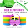 thumbnail image 2 of Barks Classroom Headphones (paquete de 10, colores mezclados) - Auriculares supraaurales premium para estudiantes a granel: perfectos para niños K-12, escuelas y conjuntos de clases (coloridos, durade, 2 of 5