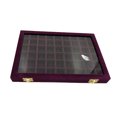 thumbnail image 1 of Lints Jewelry Organizer Large Capacity Storage Box Tray Necklace Rings Holder with Lid for Home Travel Multifunction Case Dark Purple, 1 of 9