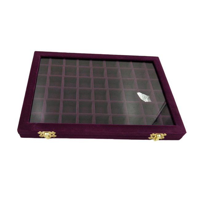 Lints Jewelry Organizer Large Capacity Storage Box Tray Necklace Rings Holder with Lid for Home Travel Multifunction Case Dark Purple