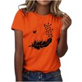 thumbnail image 1 of Dadaria T-Shirt Orange pour Femmes Manches Courtes Col Rond Été Chandail Blouses 2TG, 1 of 6