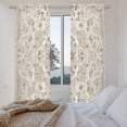 thumbnail image 3 of Beige Boho Kitchen Curtain for Berdoom Living Room Cafe 72 Inch Length, Middle Century Ethnic Vintage Abstract Tiers Curtains Light Filtering Drapes Rod Pocket Window Treatment 2 Panels 52"Wx72"L, 3 of 8