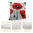 thumbnail image 4 of HENGT  Poppy Flower Square Throw Pillow Cover Red Poppies Soft Pillowcases Pillow Cushion Covers for Home Sofa Couch Garden Bench Living Room Car Decoration, Grunge Poppies Field, 4 of 5