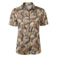 thumbnail image 6 of QASIEATN Women's Retro Shirt Women's Satin Printed Short Sleeved Shirt Vacation Style Shirt, 6 of 7