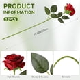 thumbnail image 2 of 12pcs Red Roses Artificial Flowers,Realistic Long Stem Fake Silk Roses Bouquet for Party Home Wedding Centerpiece Office DIY Decor（Burgundy）, 2 of 5