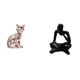 thumbnail image 1 of Escultura artística de gato para chimenea y mesa, estante para sala de estar, estantería de oficina, figura abstracta de animal, decoración artesanal., 1 of 8