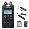 Tascam DR-40X Four-Track Digital Audio Recorder with Boya BY-M4C Lavalier Mic, BY-M40D Omni-Directional Mic, 64GB Memory Card and Charger Bundle
