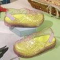 thumbnail image 5 of LIIPEE Girls Sandals Kids Summer Solid Color Hook And Loop Hollow Out Soft Sole Jelly Shoes Cute Lightweight Comfortable Daily Beach Footwear,3-3.5 Years, 5 of 7