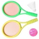 thumbnail image 2 of 1 juego de raqueta de tenis, juguetes para exteriores, juguete de plástico para hacer ejercicio, accesorios para niños y niñas con 2 pelotas de colores aleatorios., 2 of 6