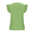 thumbnail image 6 of Womens Casual Summer Chiffon T Shirts Tie Neck Ruffle Short Sleeve Comfy Stretchy Work Office Blouses Tunic Tops, 6 of 6