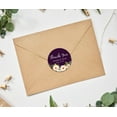 thumbnail image 2 of Darling Souvenir Round 45 Pcs Peony Floral Thank You Stickers Personalized Bride Groom Names And Date Envelope Seals-Plum, 2 of 4