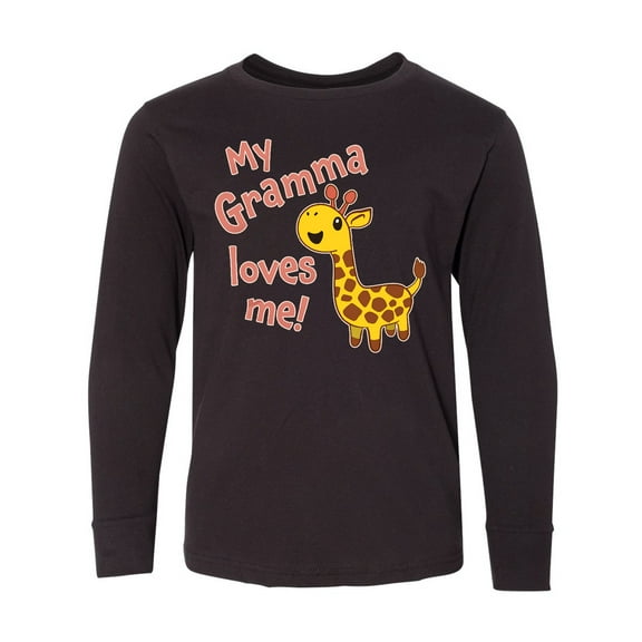 Inktastic My Gramma Loves me- cute giraffe Long Sleeve Youth T-Shirt