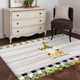 thumbnail image 3 of Honey Gnomes Area Rugs 4'x6', Washable Small Throw Rugs for Office Bathroom, Spring Botanical Lemons Leaves Wooden Grain Indoor Outdoor Rug Non-Slip Low Pile Carpet Runner Reversible Floor Mats, 3 of 8