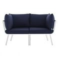 thumbnail image 5 of Afuera Living 2 Piece Aluminum Patio Sectional Sofa in White and Navy, 5 of 10
