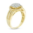 thumbnail image 3 of JewelMore 1 Carat Diamond Round Halo Engagement Wedding Ring Yellow Gold in 10K, 3 of 5