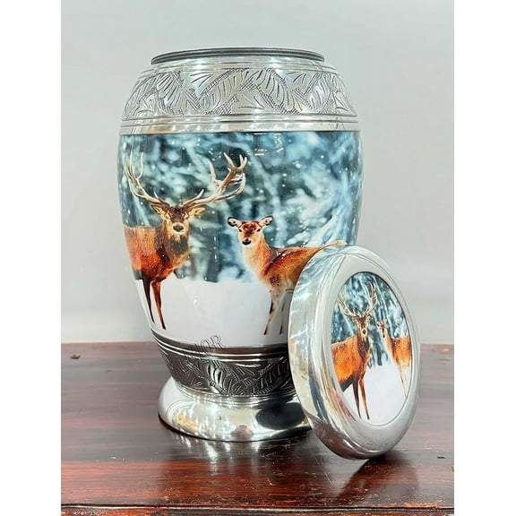 Dignified Deer Cremation Urns for Human Ashes Adult for Funeral, Burial, Columbarium or Home, Cremation Urns for Human Ashes Adult, Urns for Ashes
