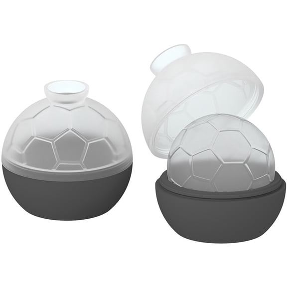 Silicone Ice Ball Mold, Black Soccer Shaped Large Ice Sphere Maker, 1 Piece Reusable Flexible Ice Mold for Whiskey Cocktails Bourbon Cold Drinks Home Bar Use