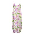 thumbnail image 4 of Lenago Robe Maxi Grande Taille pour Femmes Mode Taille Mi-Haute Col en V Sans Manches Rayée Imprimé Floral Robe Longue de Plage Été en Solde, 4 of 5