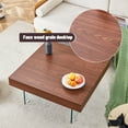 thumbnail image 6 of LUFTUT 31.5*31.5" Modern Glass Coffee Table,Natural Style Rectangle MDF Coffee Table with Tempered Glass Legs , Elegant Center Table for Living Room(Walnut), 6 of 9