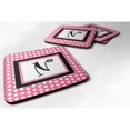 thumbnail image 1 of ""Caroline'S Treasures Cj1001-Nfc Monogram-Pink Black Polka Dots Posavasos de espuma (juego de 4) Letra inicial N 3.5"""" H X 3.5""" W Multicolor"", 1 of 1