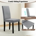 thumbnail image 4 of Gymax Dining Chair Set of 2 Fabric Upholstered Rubber Wood Legs Side Armless Light Gray, 4 of 6