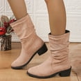 thumbnail image 2 of WEAIXIMIUNG Bottes Chaussettes Femme Mode Automne et Hiver Bottes Mi-Mollet en Daim Confortables et Élégantes, 2 of 6