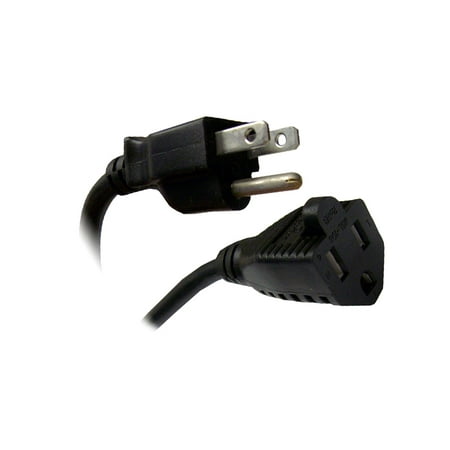 eDragon Power Extension Cord, Black, NEMA 5-15P to NEMA 5-15R, 10 Amp, 1 Feet