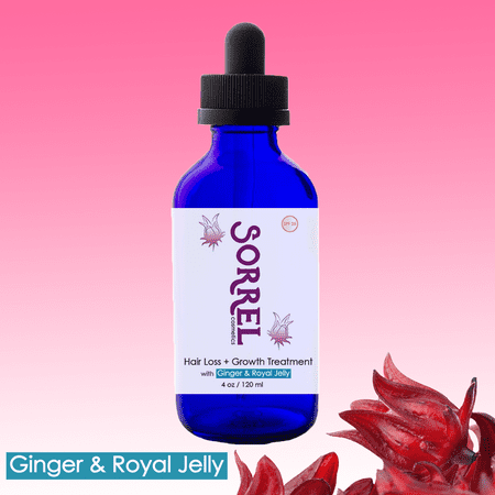 Hair Loss & Regrowth Treatment Hair Care Lotion Drops for Men & Women with Ginger & Royal Jelly by Sorrel Cosmetics | Sulfate & Paraben Free Growth Stimulating Dropper 4 oz | SPF 25 | Gotero