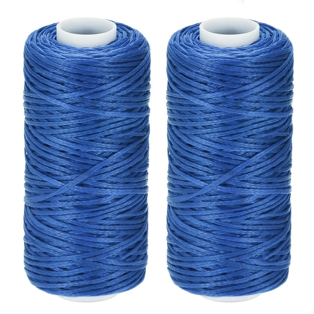 Unique Bargains Denim Blue Polyester Waxed Leather Sewing Thread, 55 Yards, 2 Pack