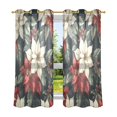 thumbnail image 6 of Yayeee Window Curtains Set of 2 for Living Room Light Filtering 63"x52", White Christmas Leaves, 6 of 7