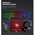 thumbnail image 4 of Wired Gaming Keyboard and Mouse Headset Combo,Rainbow LED Backlit Wired Keyboard,Over Ear Headphone with Mic,Rainbow Backlit Gaming Mice,Mouse Pad,for PC,Laptop,Mac,PS4,PS5,Xbox, 4 of 8