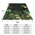 thumbnail image 3 of Rateoe Palm Leaves And Exotic Birds Print Fuzzy Fleece Throw Blanket Extra Large,Super Soft,Fluffy and Warm Blankets for Couch,Bed,All Season Use (60"x50"), 3 of 8