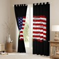 thumbnail image 3 of Manfei Patriotic Us Flag Kitchen Curtains,Stars Stripe Black Out Curtains Pack of 2 (42x63 Each),Red Black, 3 of 7