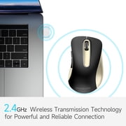 Wireless Mouse, 2.4GHz with USB Receiver, 1200 DPI Optical Tracking, 5 Buttons,Ambidextrous PC/Mac/Laptop - Black