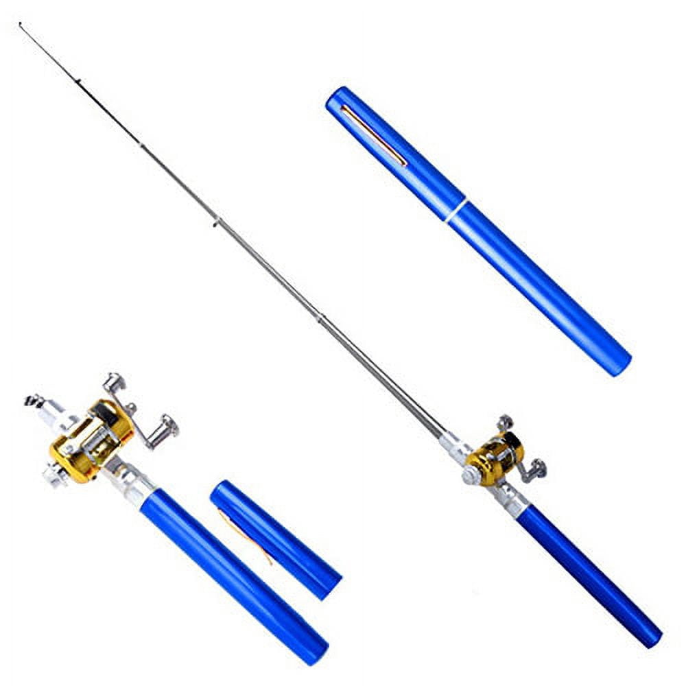 Opolski Mini Portable Fish Pen Shape Spinning Pole Aluminum Alloy Telescopic Fishing Rod
